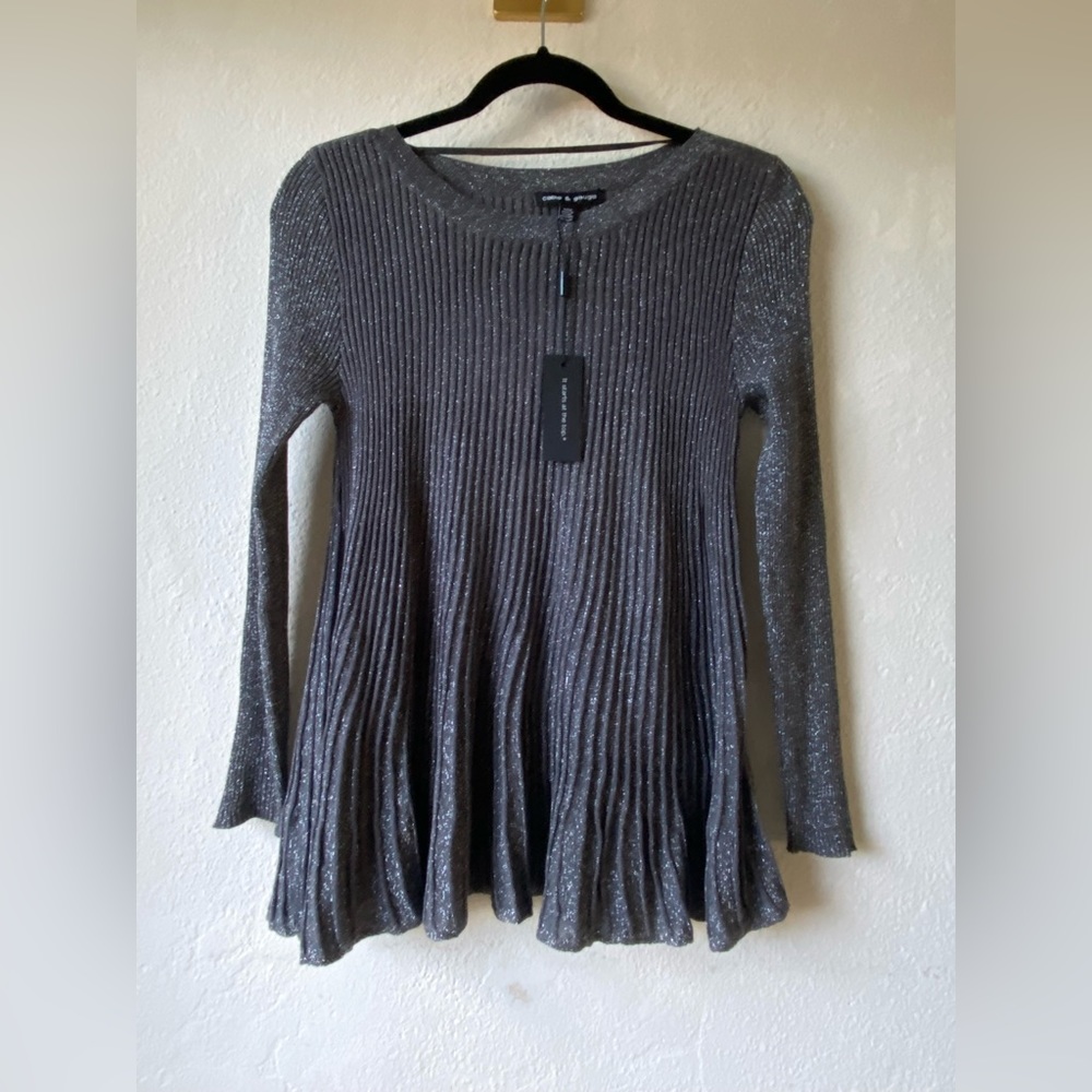 Women’s Cable and Gauge Long Sleeve Metallic Flare Shirt NWT Med